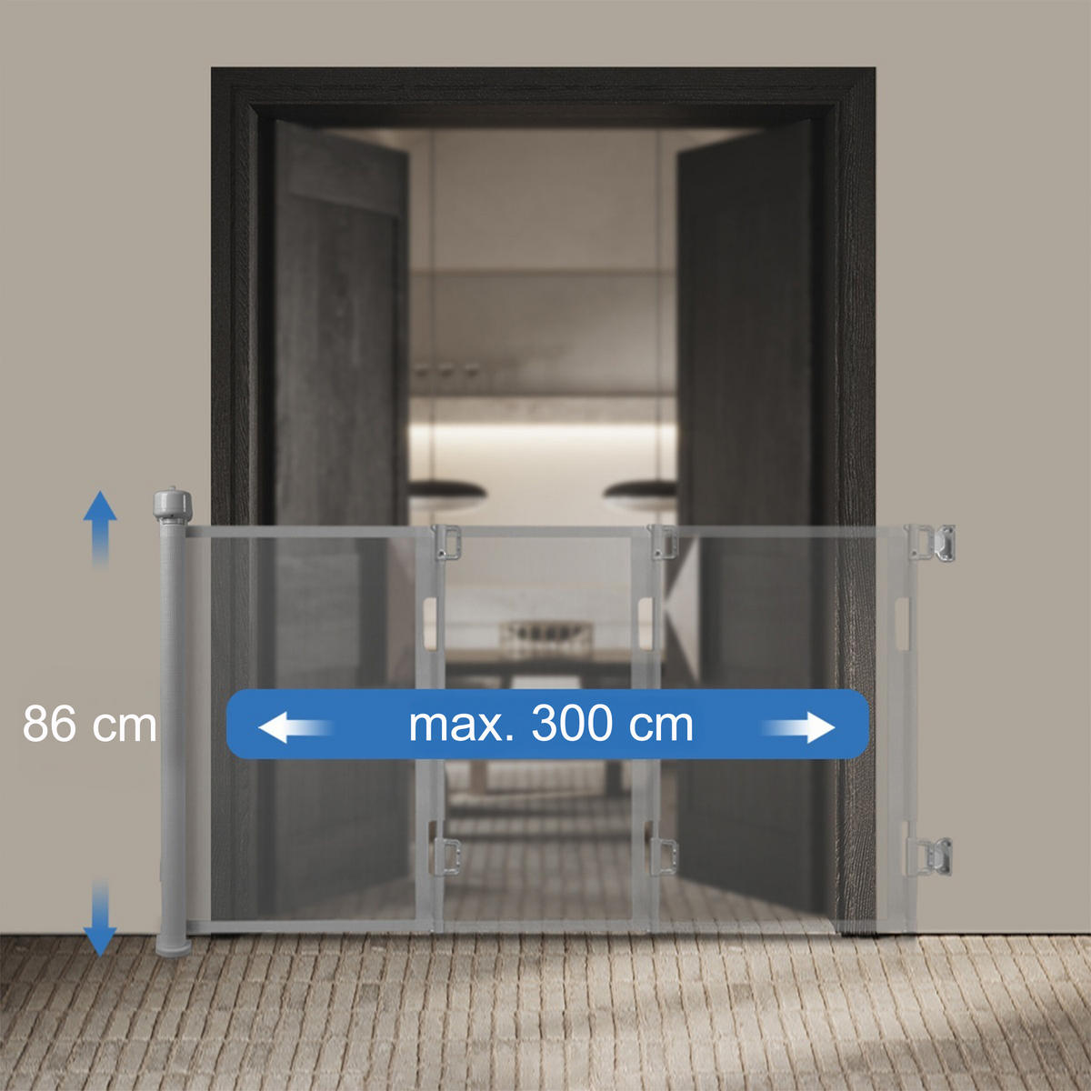 TÜRSCHUTZGITTER - Grau, Kunststoff/Metall (300/1cm) - Relaxdays