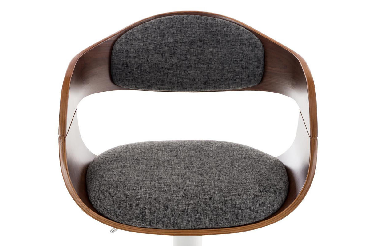 BARHOCKER Stoff walnuss/hellgrau - Walnussfarben/Hellgrau, Textil/Metall (50/88/48cm) - CLP