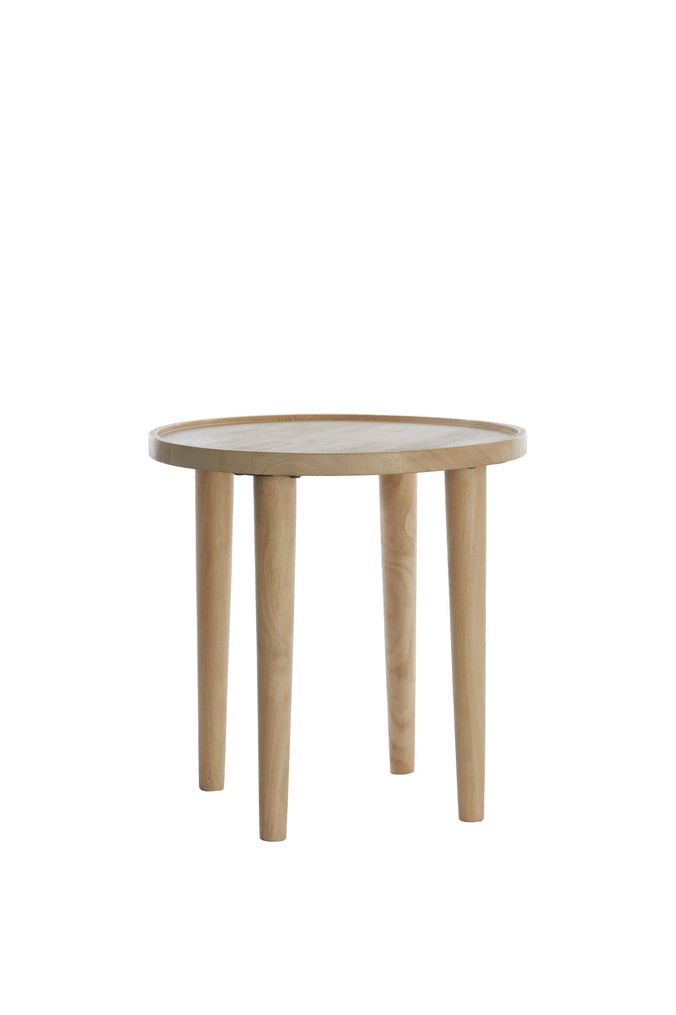 BEISTELLTISCH Qiano Braun Ø45/45 cm - Braun, Holz (45/45/45cm) - Light & Living