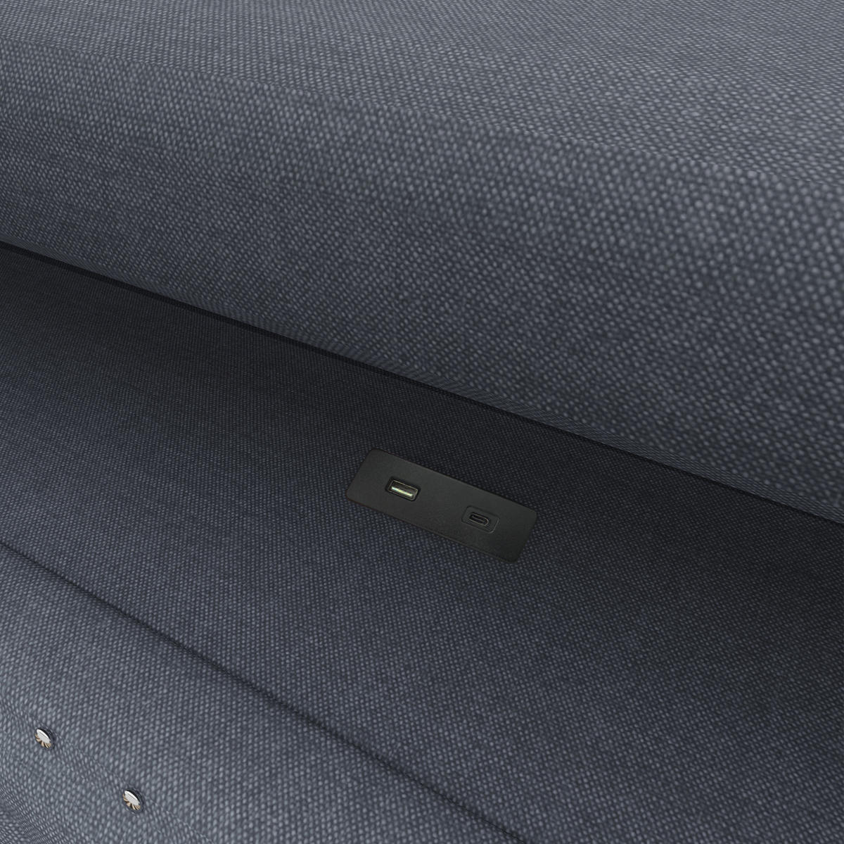 BETT 90/200 cm in Grau mit LED-Beleuchtung und Stauraum - Grau, Holzwerkstoff (90/200cm) - Flora Grace