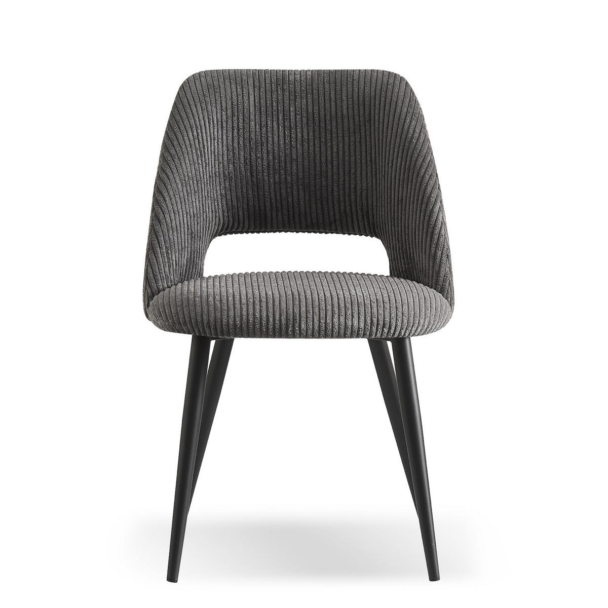 STUHL VICKY Anthrazit 2 Stück - Anthrazit, Textil/Metall (53/80/57cm) - B&D Home