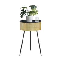 ODKLÁDACÍ STOLEK Gällivare - zlatá, kompozitní dřevo (40/40/65cm) - [en.casa]