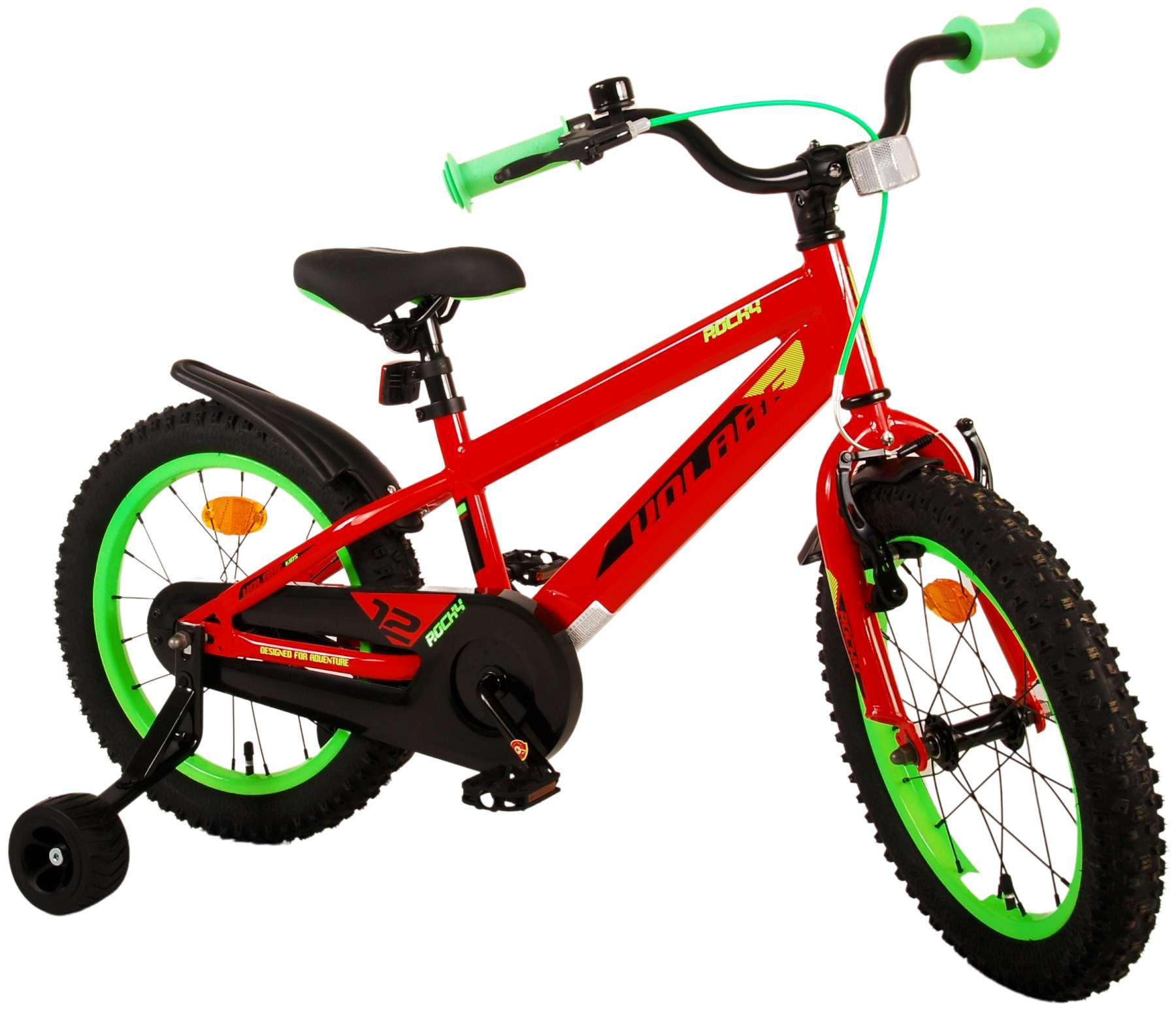 KINDERFAHRRAD Rocky - Jungen - 16 Zoll - Rücktritt + Handbremse - Rot - Rot, Metall (53cm) - TPFSports