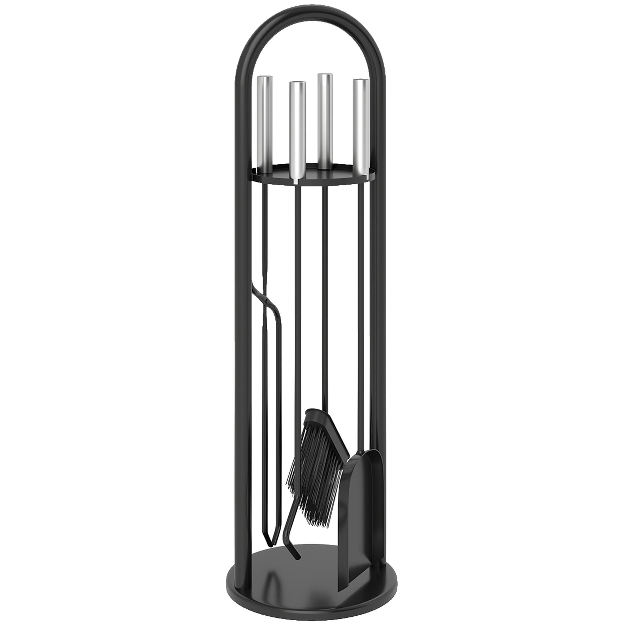 Outsunny Kaminbesteck Schwarz 20x71x20 cm
