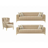 SITZGARNITUR Arica, Beige Stellvariante 3+3+1 - Beige, Holzwerkstoff/Kunststoff (240/80/95cm)