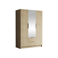 KLEIDERSCHRANK Calwi II - Eichefarben/Schwarz, Holzwerkstoff/Kunststoff (150/216/60cm) - MIRJAN24