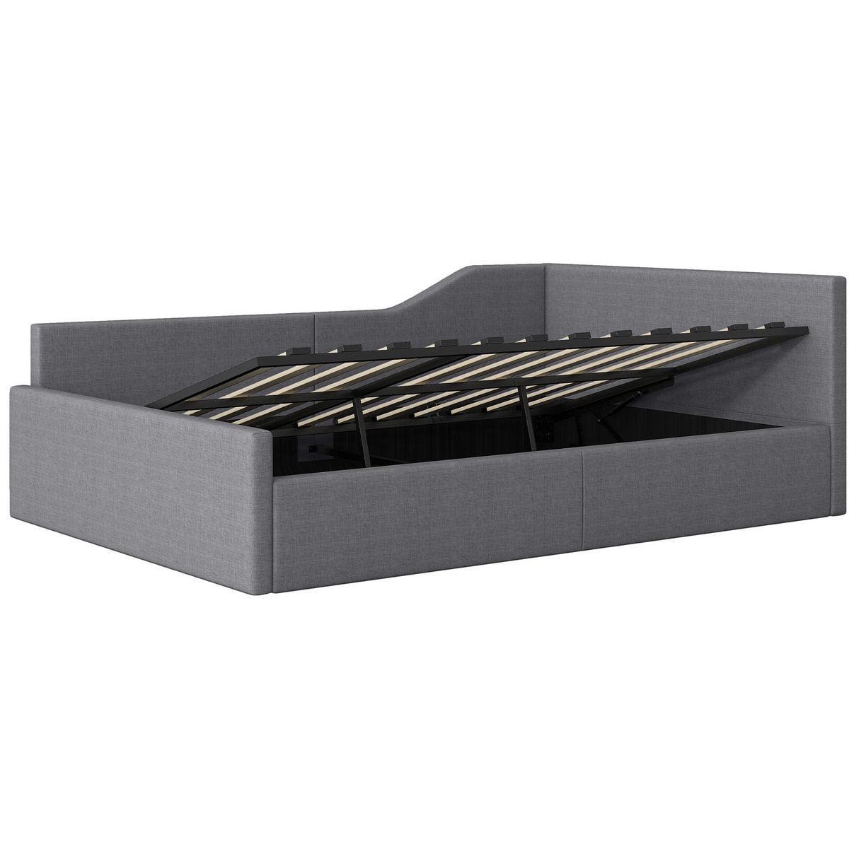 KREVET 140/200 cm s prostorom za pohranu i modernim dizajnom, Siva - siva, drvni materijal (140/200cm) - Redom