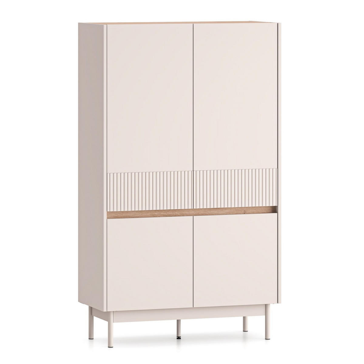 HIGHBOARD Dunea Kaschmirgrau/Eichenholzoptik 92 cm - Taupe, Holzwerkstoff/Metall (92/156/40cm) - Selsey