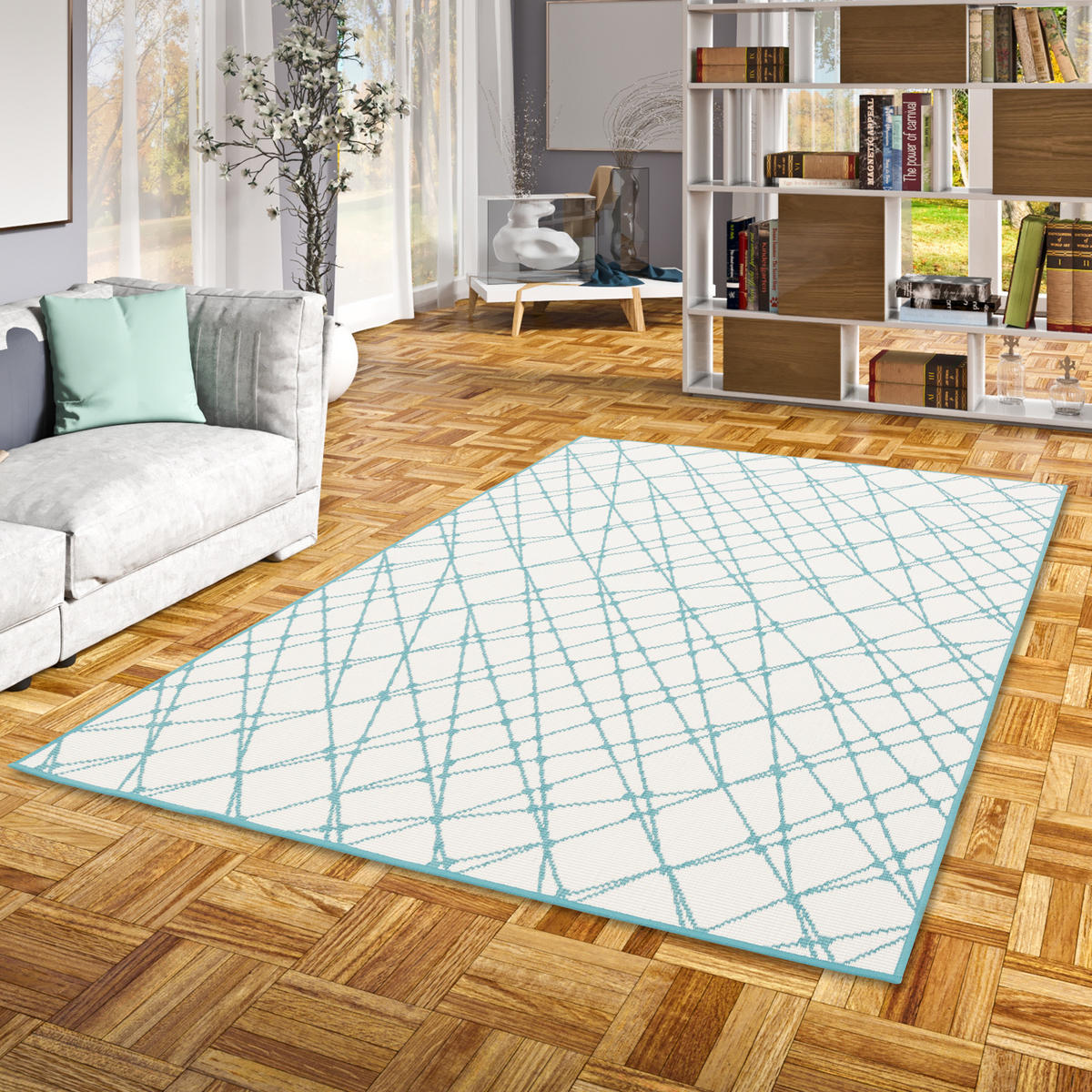 IN- UND OUTDOOR TEPPICH BEIDSEITIG CAPE COD STREIFEN - Mintgrün, Textil (133/190cm) - Pergamon