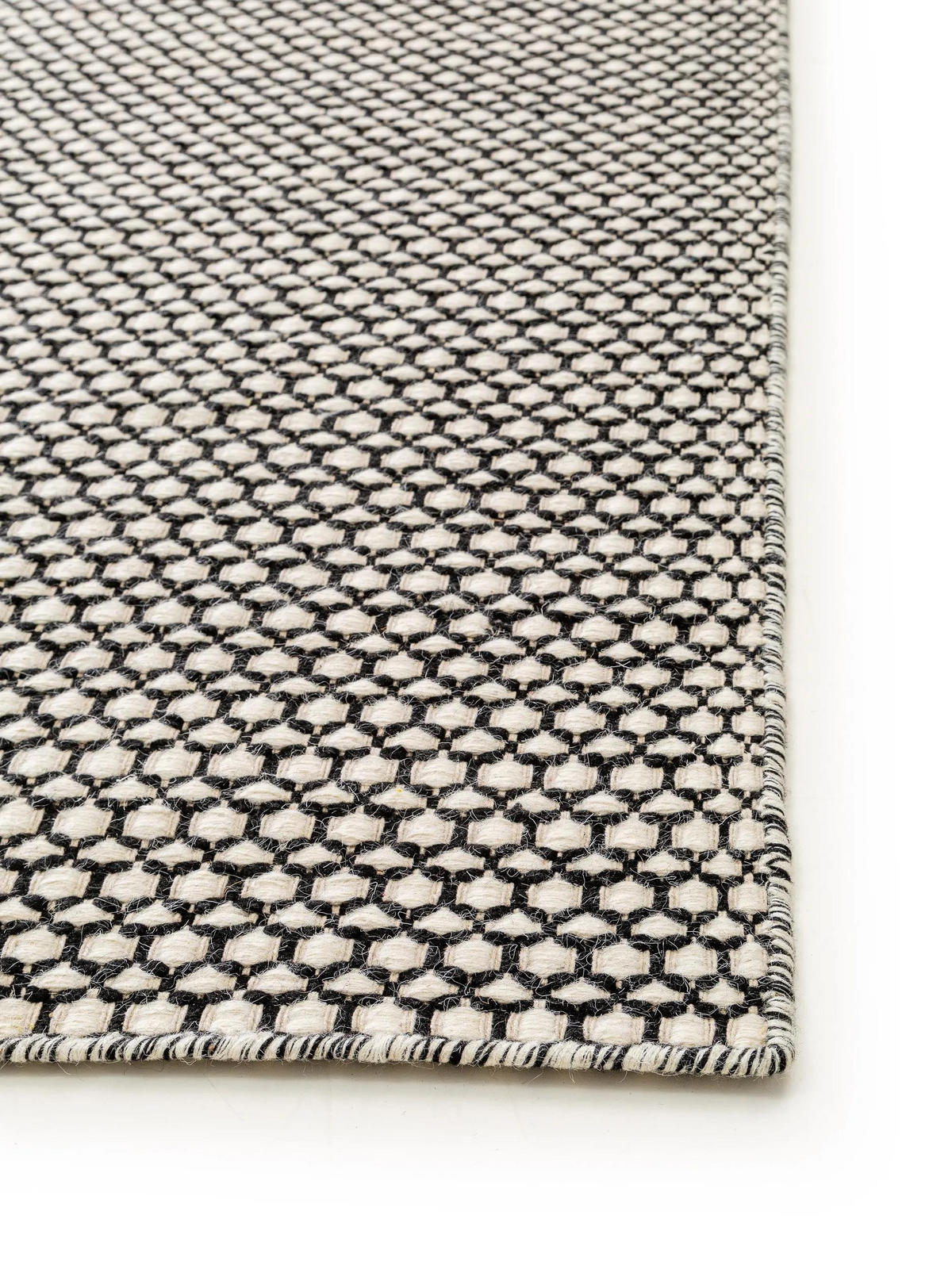 WOLLTEPPICH Hector Beige/Schwarz 120x170 cm - Beige, Textil (120/170cm) - benuta Finest