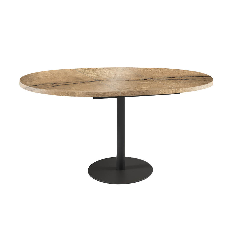 ESSTISCH Borte Halifax Eiche Natur / Schwarz 100/138 / 100 / 76cm - Alteiche/Schwarz, Holz/Holzwerkstoff (100/100/76cm) - Feldmann-Wohnen