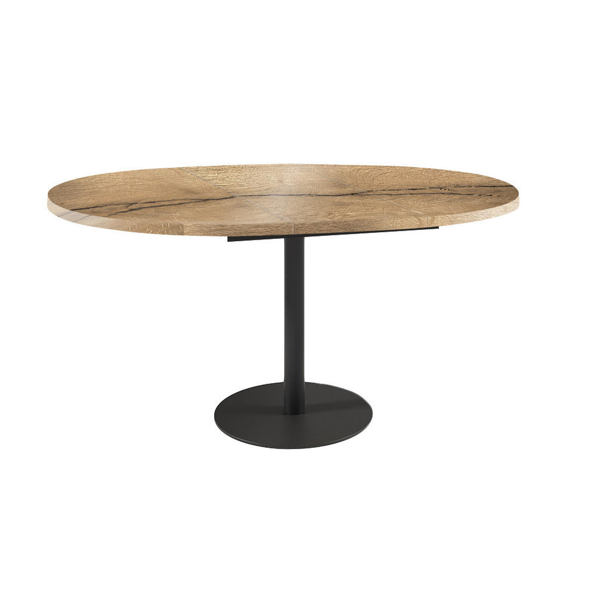 ESSTISCH Borte Halifax Eiche Natur / Schwarz 100/138 / 100 / 76cm - Alteiche/Schwarz, Holz/Holzwerkstoff (100/100/76cm) - Feldmann-Wohnen