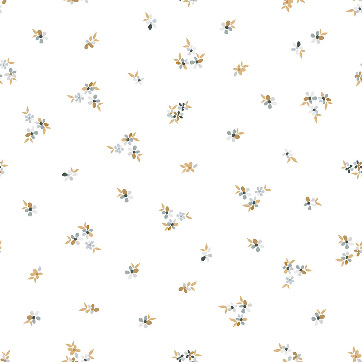 VLIESTAPETE Braylynn, kleine Blumen 50 cm x 10m, weiß - Weiß, Papier (50/1000cm) - Lilipinso