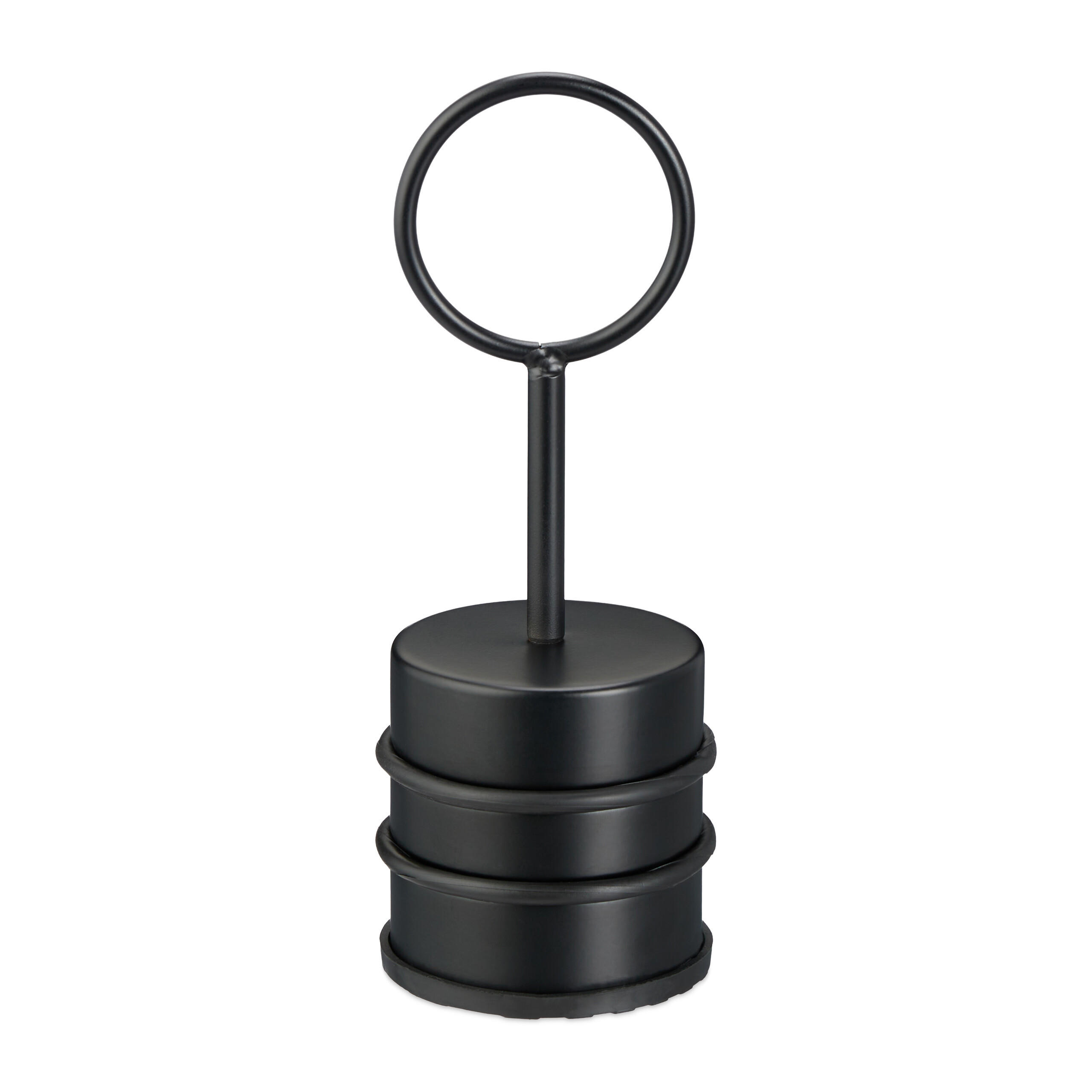 TÜRSTOPPER Schwarz mit Griff 20x7 cm - Schwarz, Kunststoff/Metall (7/7cm) - Relaxdays