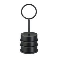 TÜRSTOPPER Schwarz mit Griff 20x7 cm - Schwarz, Kunststoff/Metall (7/7cm) - Relaxdays
