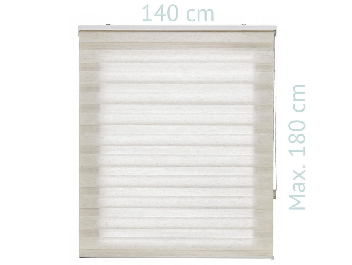 ROLLO Polyester Transluzent Grauweiß 140x180 - Hellgrau, Textil (140/180/1cm) - Purline