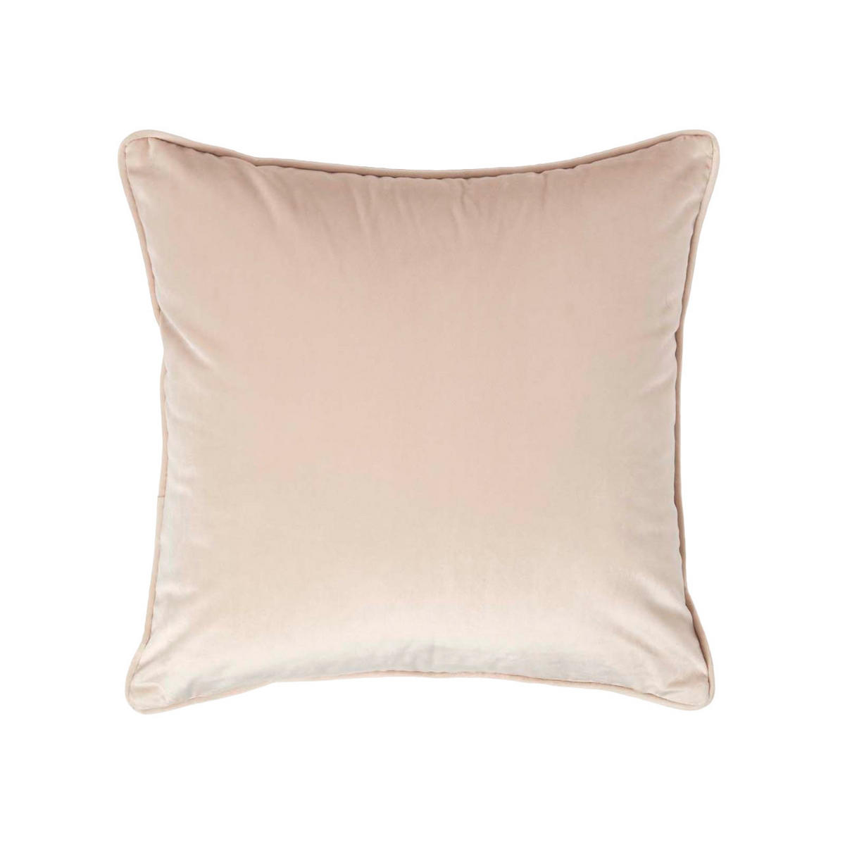 KISSENHÜLLE Samt mit Paspel – creme 46/46 cm - Creme, Textil (46/46cm) - Homescapes