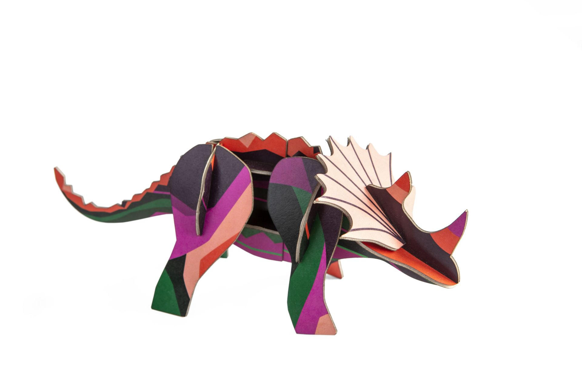 DEKOFIGUR Triceratops 7/9 cm - Multicolor, Wellpappe (7/9/20cm) - KUNSTLOFT