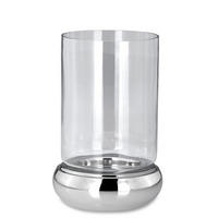 WINDLICHT Edelstahl rund glatt poliert 26 cm, Ø 16,5 cm - Silberfarben, Paraffin (16.5/26/16.5cm) - Hermann Bauer jun. Kollektion GmbH