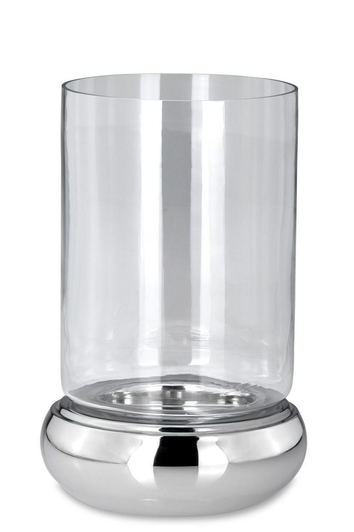 WINDLICHT Edelstahl rund glatt poliert 26 cm, Ø 16,5 cm - Silberfarben, Paraffin (16.5/26/16.5cm) - Hermann Bauer jun. Kollektion GmbH