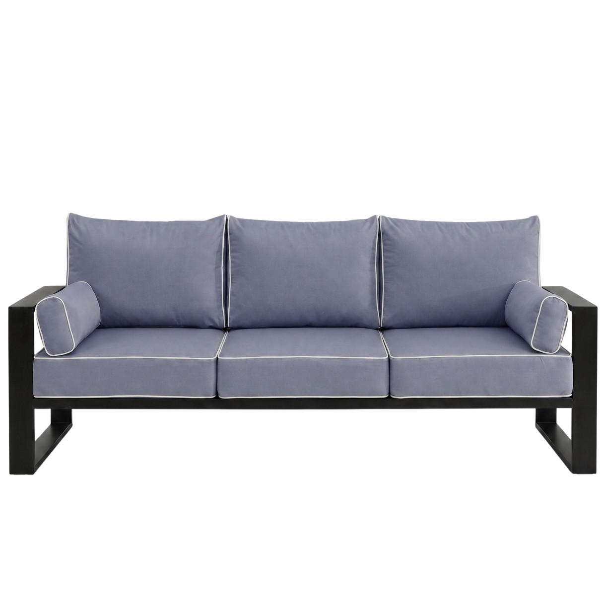 Beautysofa RELAXAČNÍ pohovka Verdino 3místná s kovovým rámem 215 cm, modrošedý