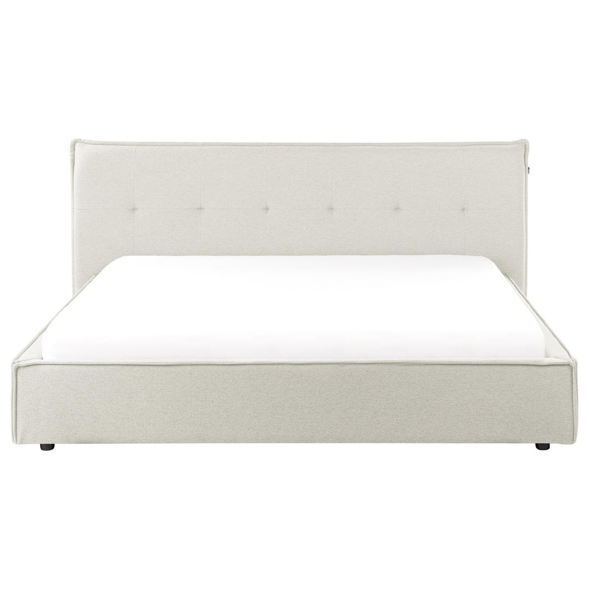 POLSTERBETT mit Lattenrost 180x200 cm Weiß Lestre - Creme, Textil (180/200cm) - Beliani