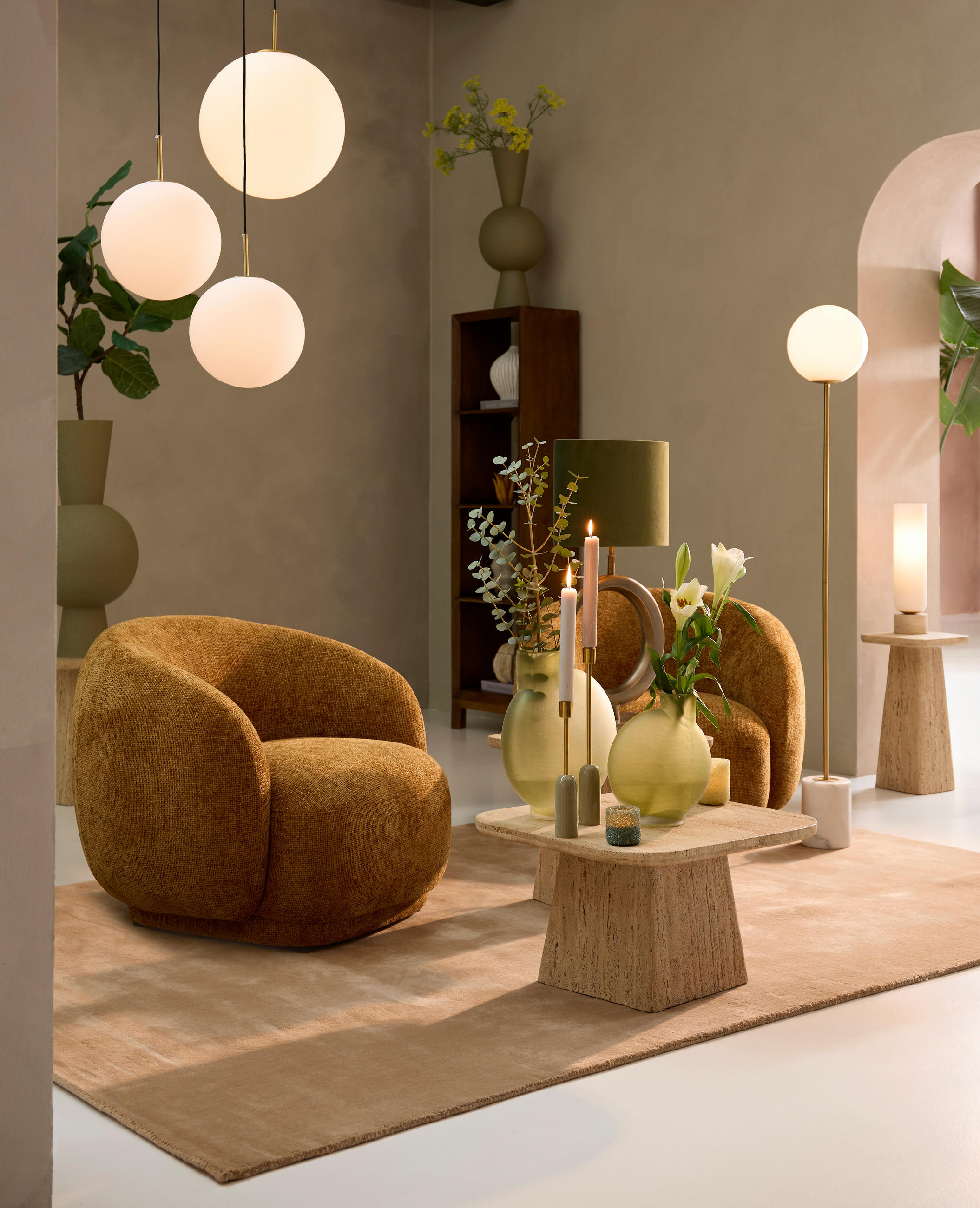 TISCHLAMPE Rylano Weiß Ø12/47 cm - Weiß, Glas (12/12/47cm) - Light & Living