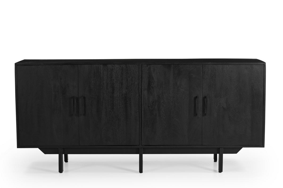 KOMMODE aus Mangoholz 180x40x80cm, schwarz - Schwarz, Holz (180/80/40cm) - Giga Meubel