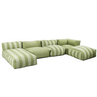 GARTENSOFA mit 5 Sitzplätzen, Kaktusgrün - Grün, Textil - Oviala