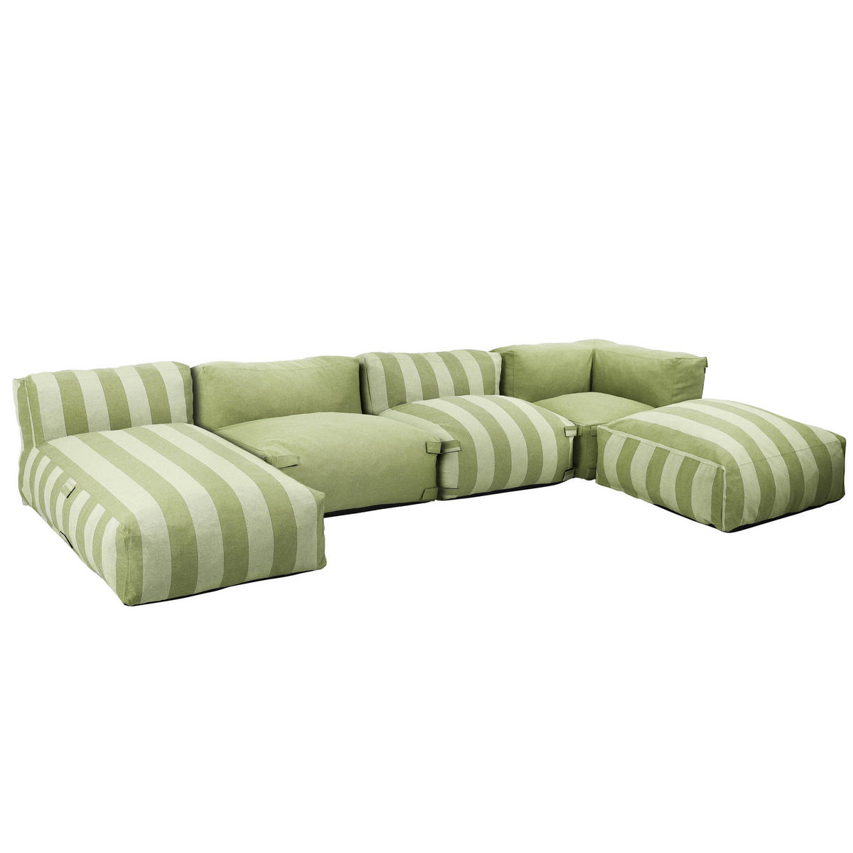 GARTENSOFA mit 5 Sitzplätzen, Kaktusgrün - Grün, Textil - Oviala