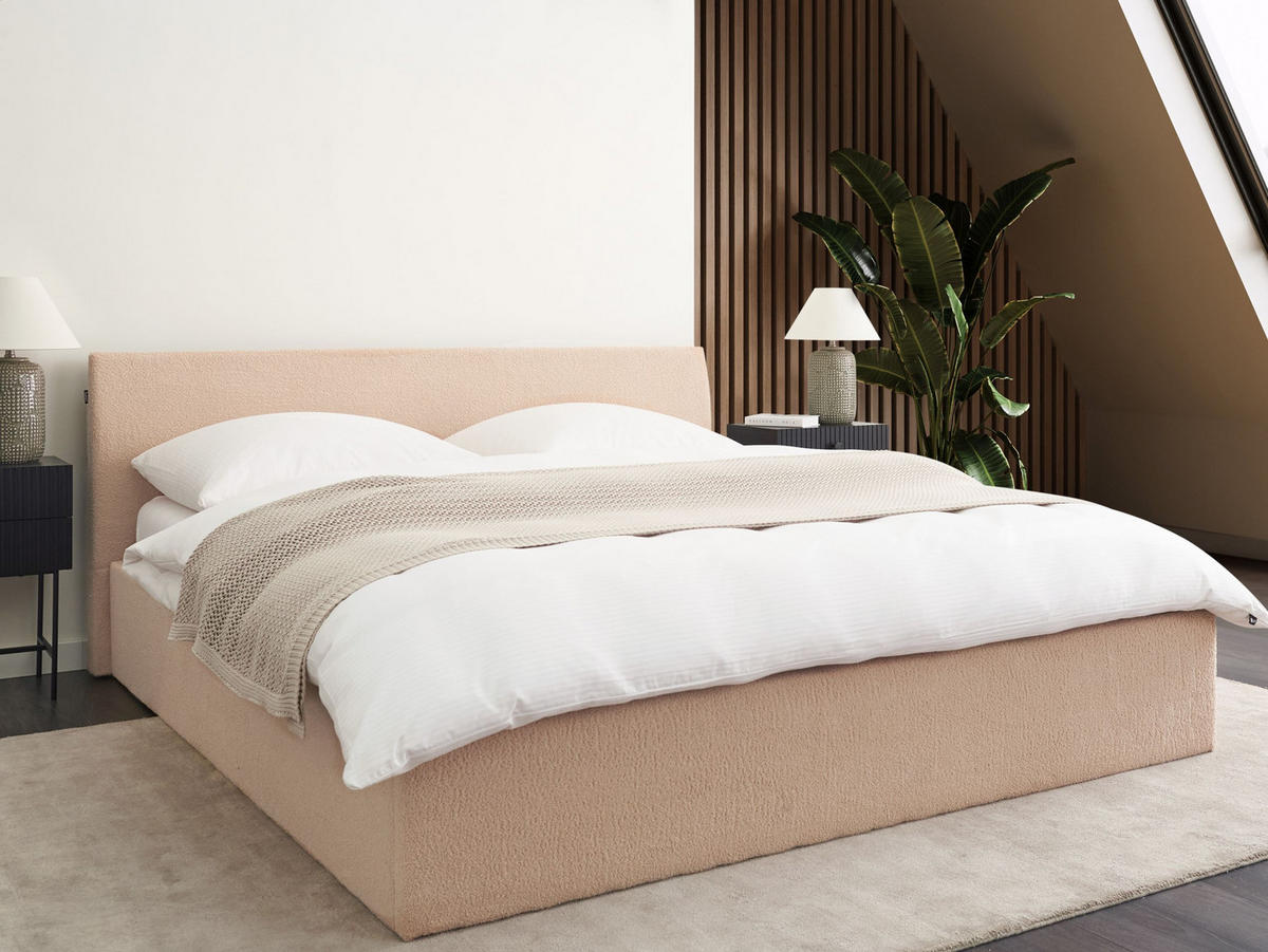 POLSTERBETT 180x200 cm Beige Orbey - Beige, Textil (180/200cm) - Beliani