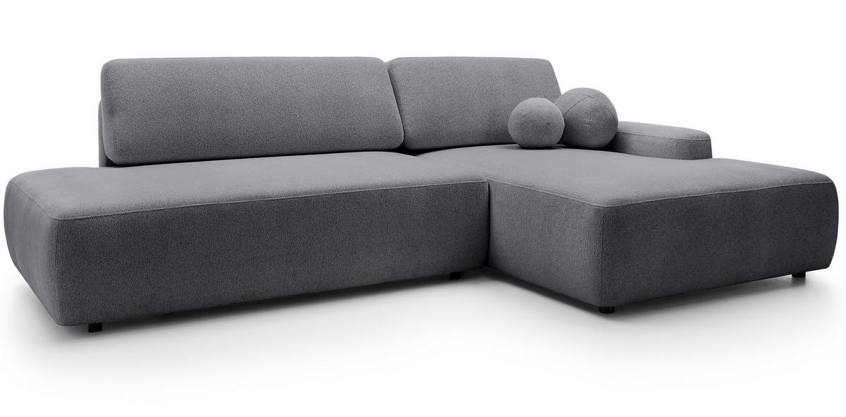 ECKSOFA 275 cm mit Schlaffunktion Orea O, Rechts, Dunkelgrau - Dunkelgrau, Holz (164/276cm) - Emporius