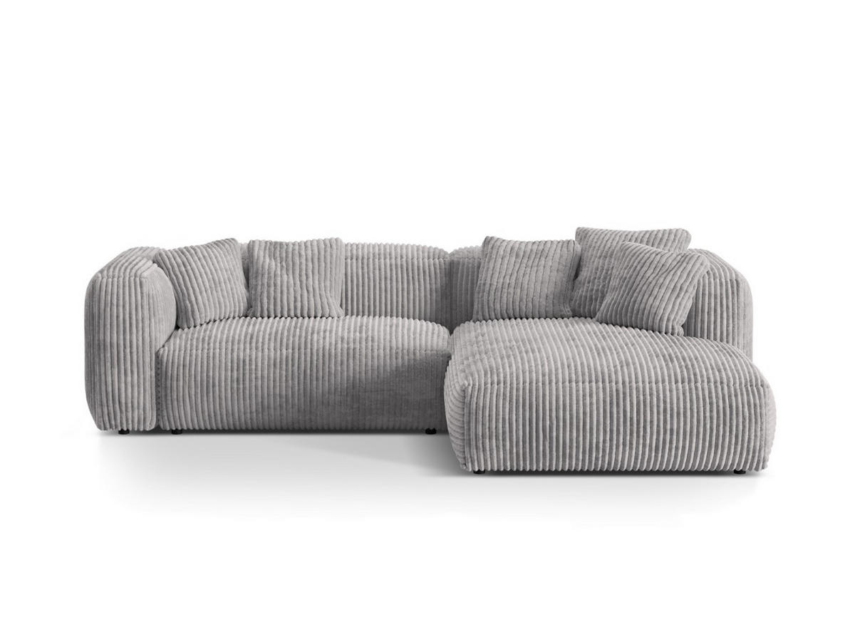 ECKSOFA modular rechts Martina aus Cord hellgrau 2 Sitzplätze - Hellgrau, Textil (176/283cm) - Micadoni