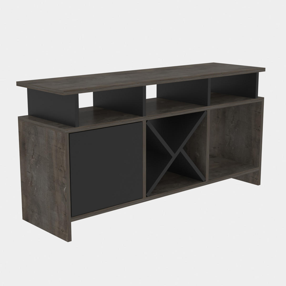 TV-ELEMENT Auburn Antrazit - Dunkelgrau/Walnussfarben, Holzwerkstoff (120/60.6/29.6cm)