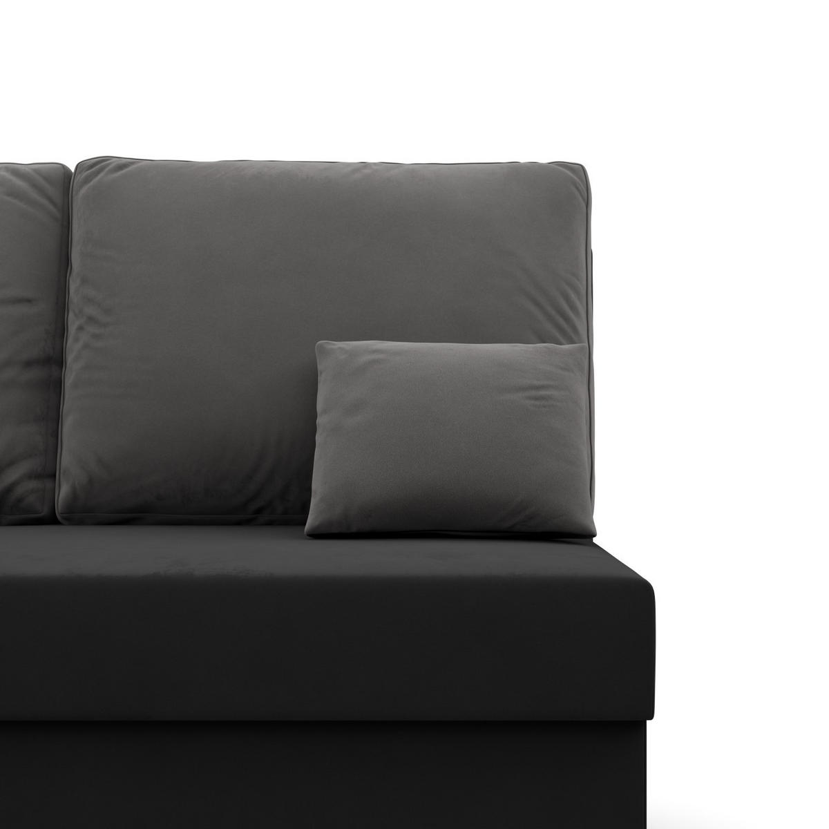 ECKSOFA MIT SCHLAFFUNKTION KEMI Schwarz/Grau - Schwarz/Grau, Textil (135/201cm) - Mebligo