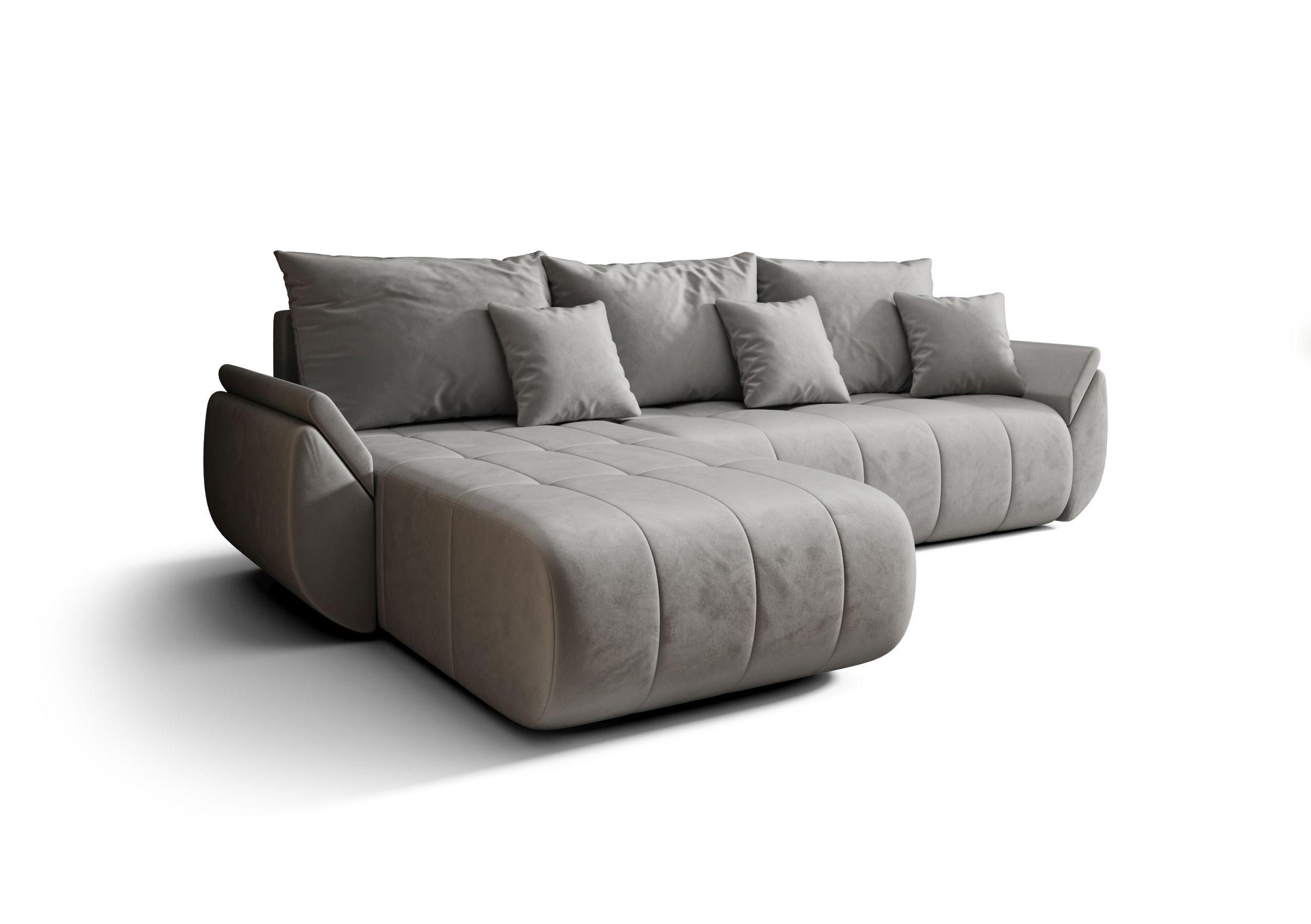 ECKSOFA mit Schlaffunktion TOKYO R Monolith 84 Rechts - Hellgrau, Textil (280/185cm) - Bedante