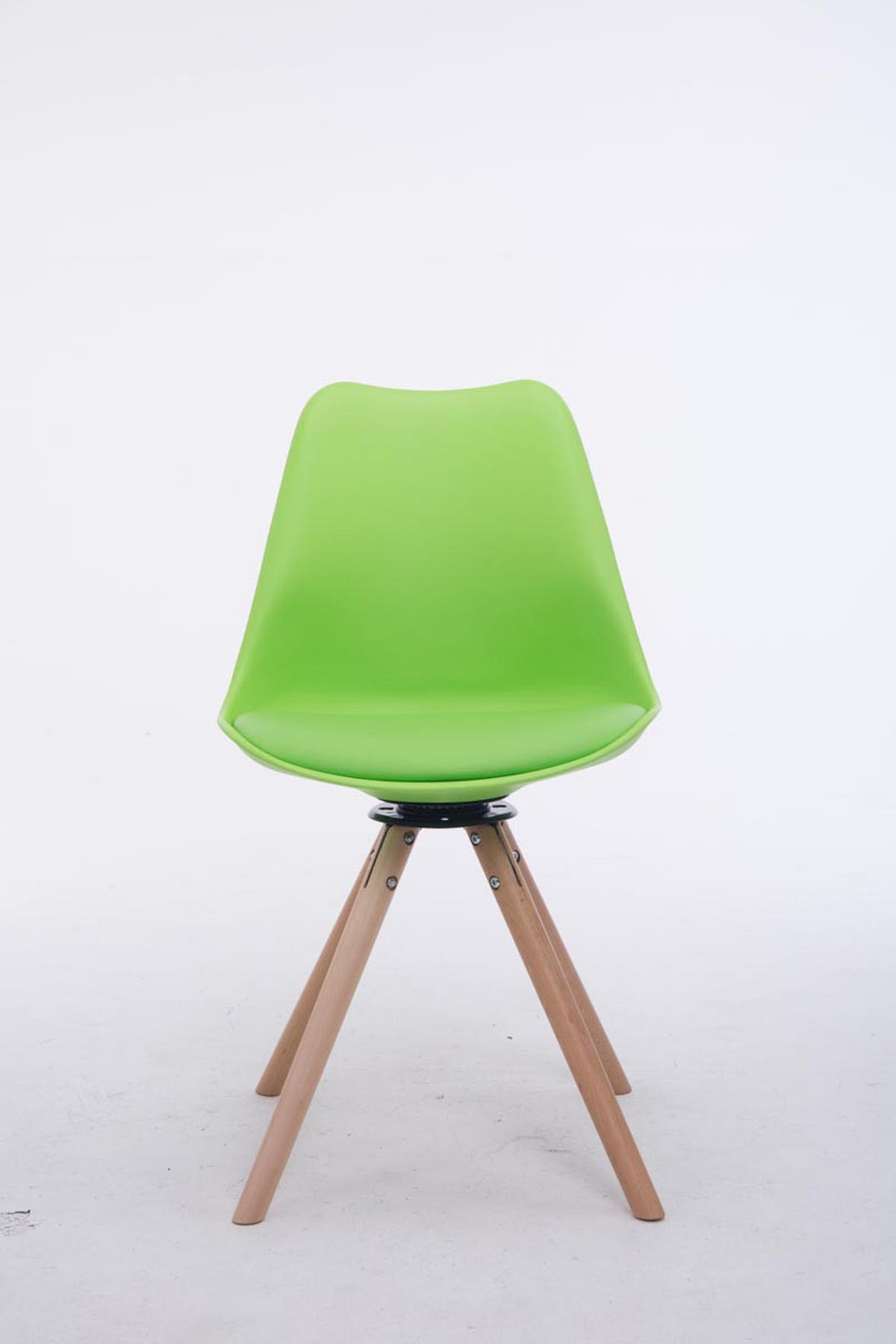 STUHL Lederlook grün - Eukalyptusholzfarben/Grün, Holz/Textil (48/84/56cm) - CLP