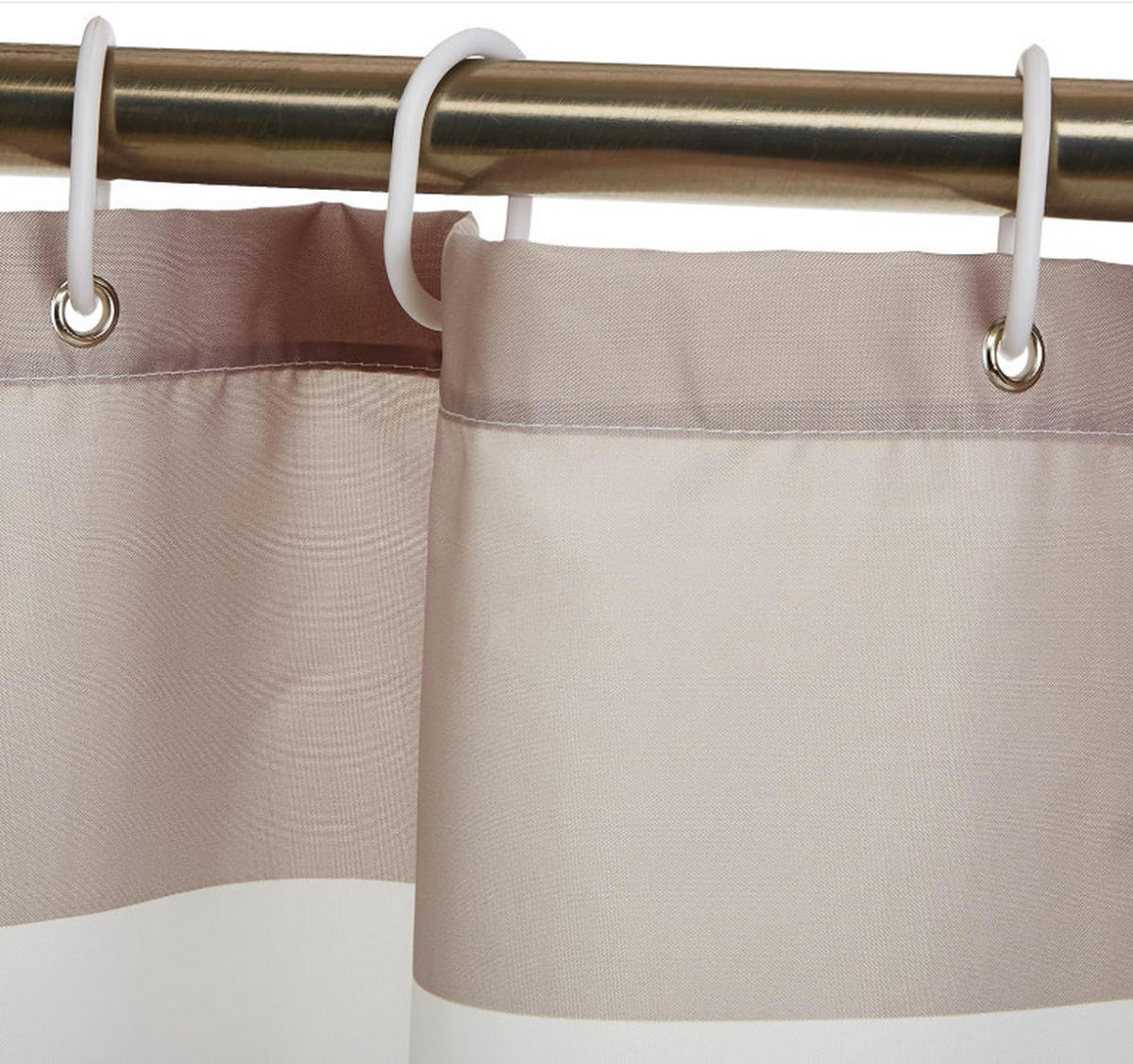 DUSCHVORHANG Weiß Polyester 180 x 180 cm bedruckt wasserabweisend mit Haken - Braun, Textil (180/180cm) - MCBOSON