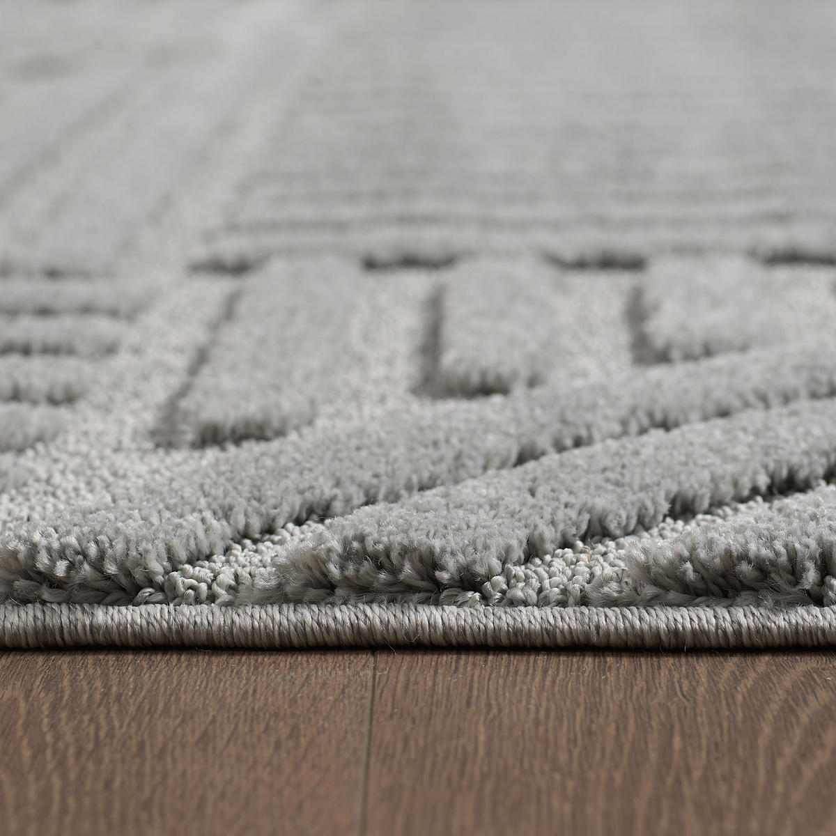 TEPPICH Hochflor Skandi-Boho Muster Polypropylen Wohnzimmer Silber Rund 160x160 - Silberfarben, Textil (160/160cm) - KADIMA DESIGN