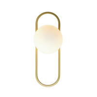 WANDLEUCHTE Belisto, Messing und Weiß, 40cm - Messingfarben, Glas (15/40/15cm) - KOSILUM