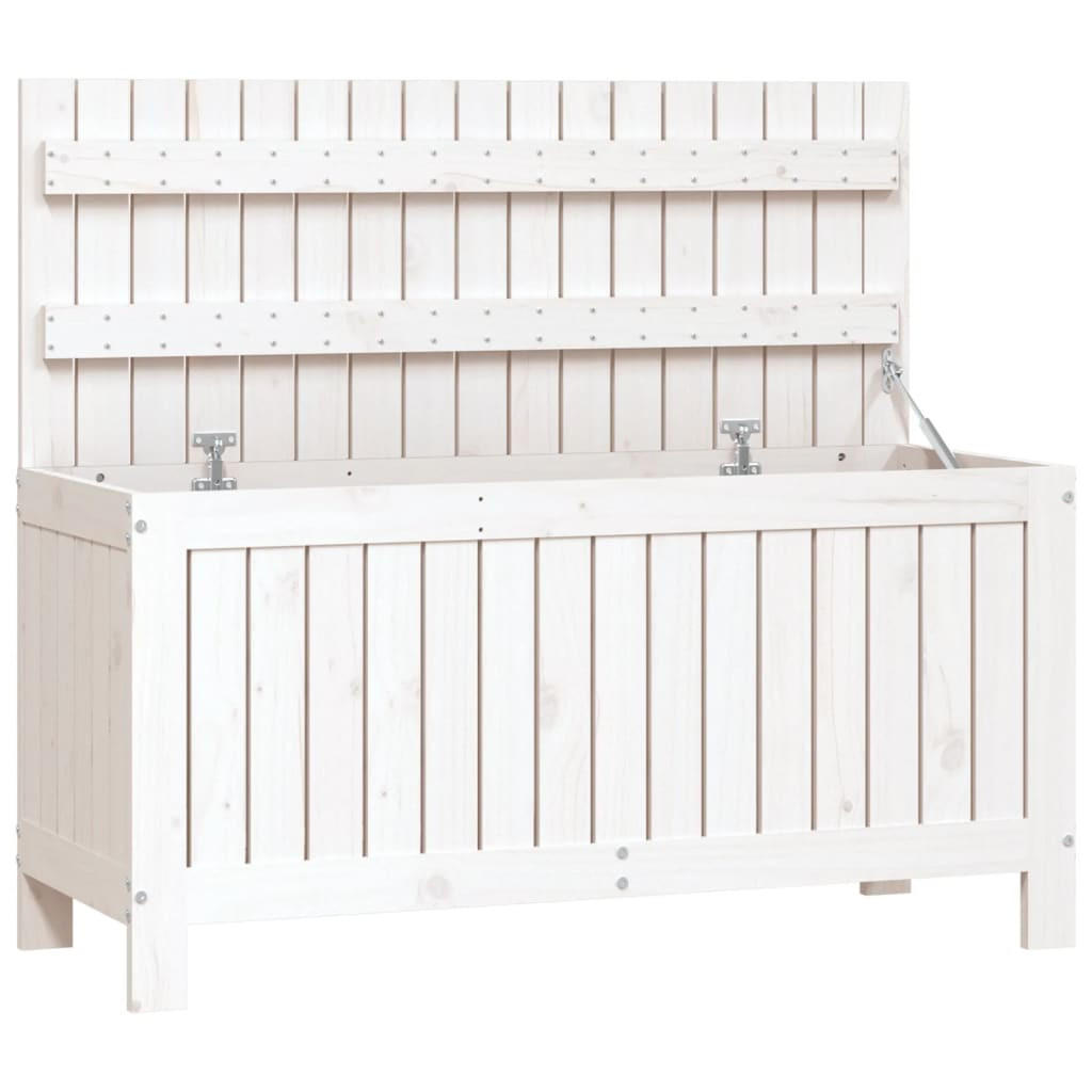 GARTENTRUHE Weiß 108x42,5x54 cm Massivholz Kiefer - Weiß, Holz (108/54/42.5cm) - furnicato