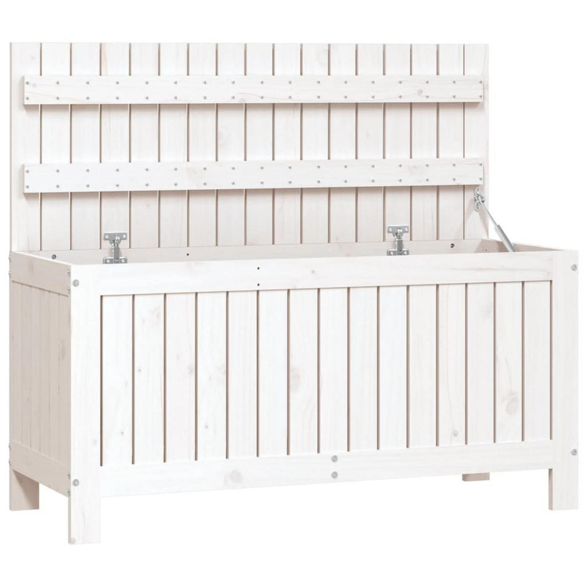 GARTENTRUHE Weiß 108x42,5x54 cm Massivholz Kiefer - Weiß, Holz (108/54/42.5cm) - furnicato