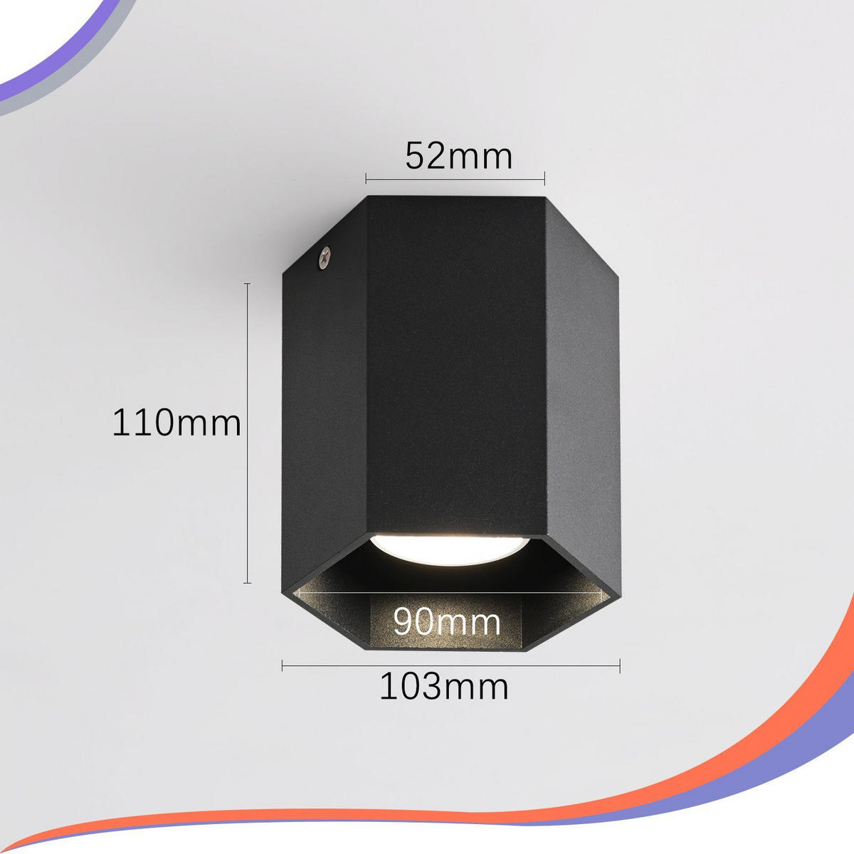 STRAHLER Emma 11/9/11 cm - Schwarz, Metall (11/9/11cm) - Nettlife