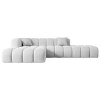ECKSOFA Ottomane Links OLEA-L2 - 289x176x71 cm Weiß Bouclé - Schwarz/Weiß, Holzwerkstoff/Kunststoff (190/309cm) - ALTDECOR