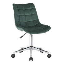 DREHSTUHL Samt grün - Chromfarben/Grün, Textil/Metall (46/81/62cm) - CLP