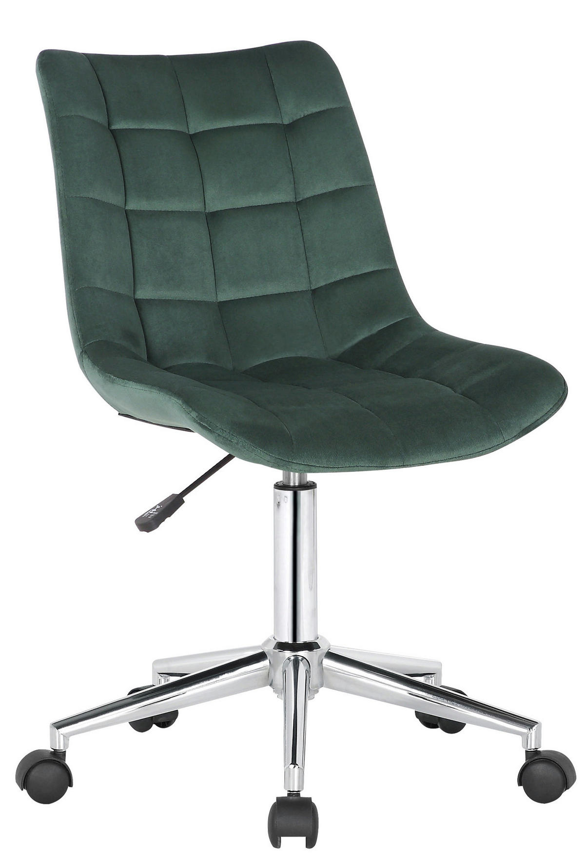 DREHSTUHL Samt grün - Chromfarben/Grün, Textil/Metall (46/81/62cm) - CLP