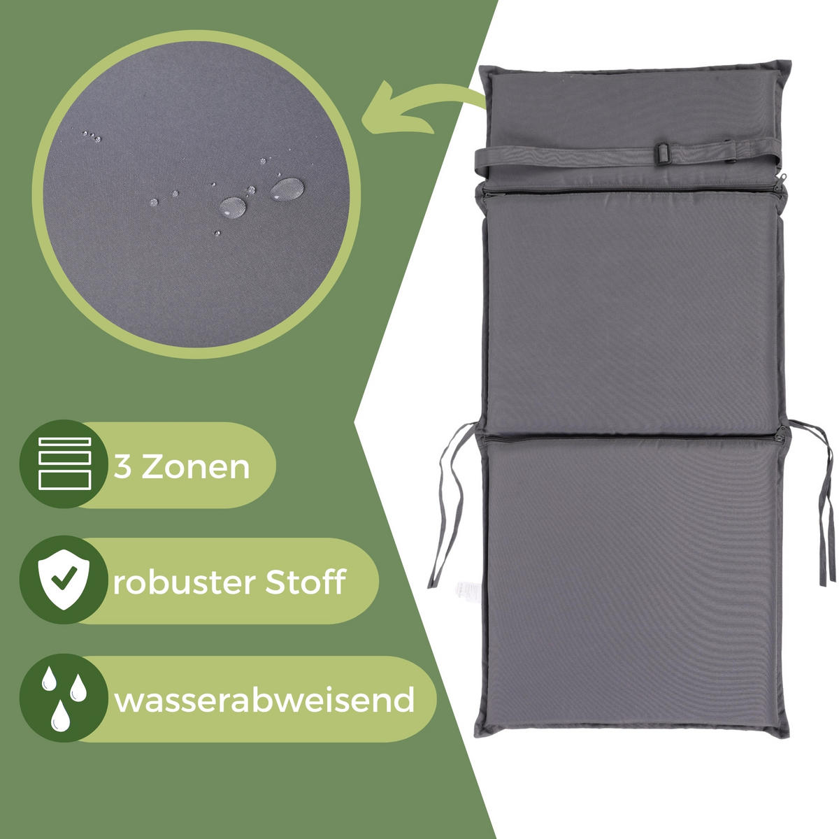 GARTENSTUHL KUBA stapelbar, 2er Set mit Sitzkissen - Anthrazit, Metall (54/84/64cm) - Albatros