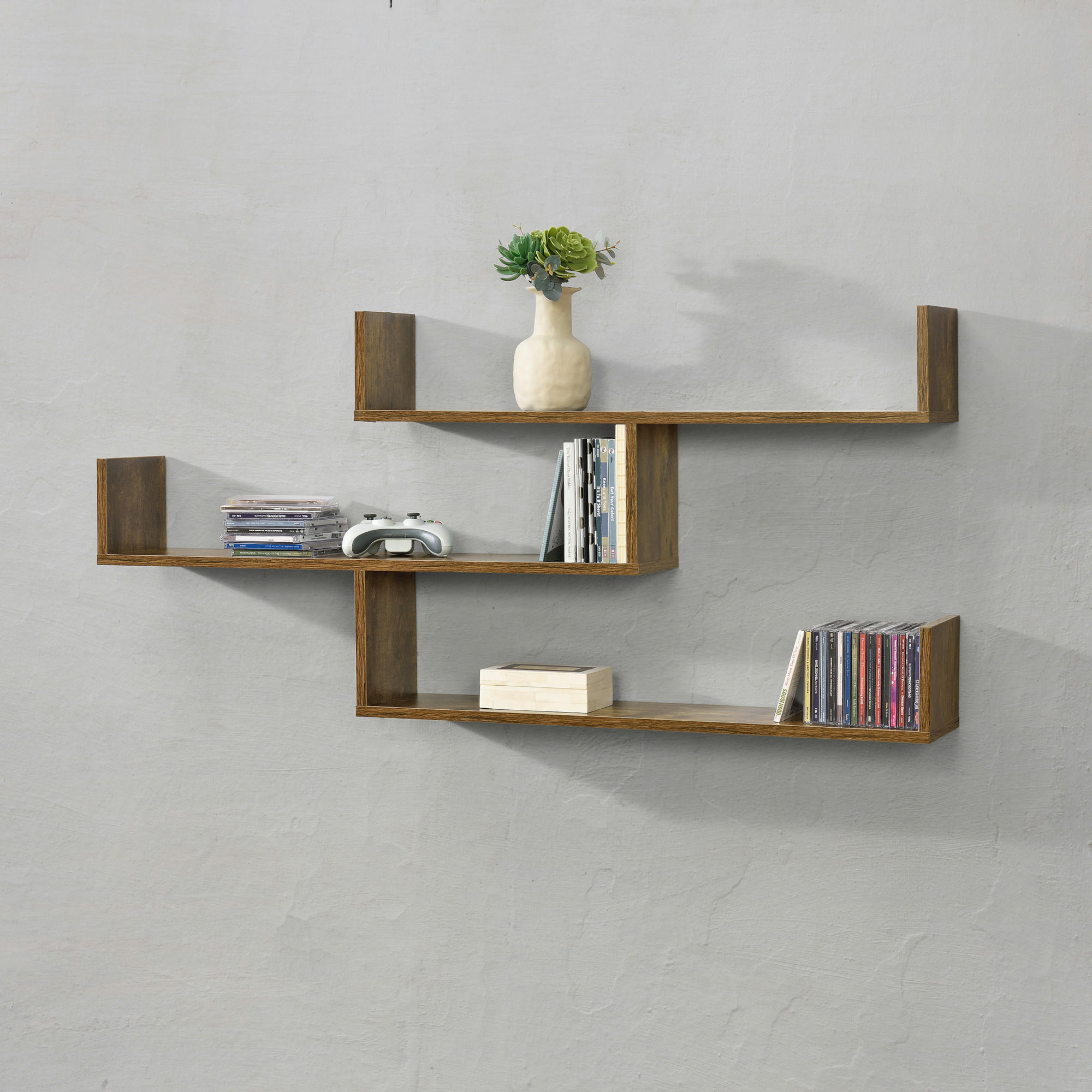 WANDREGAL Grimstad - Dunkelbraun, Holzwerkstoff (119/55/18cm) - [en.casa]