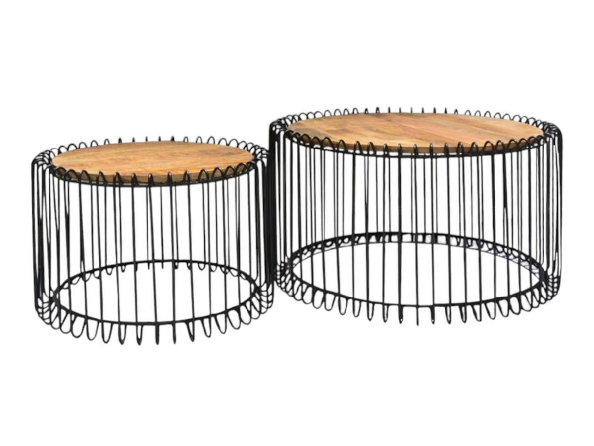 COUCHTISCH Orangic Mangoholz Durchmesser 80 cm Natur - Naturfarben, Holz (80/80/45cm)