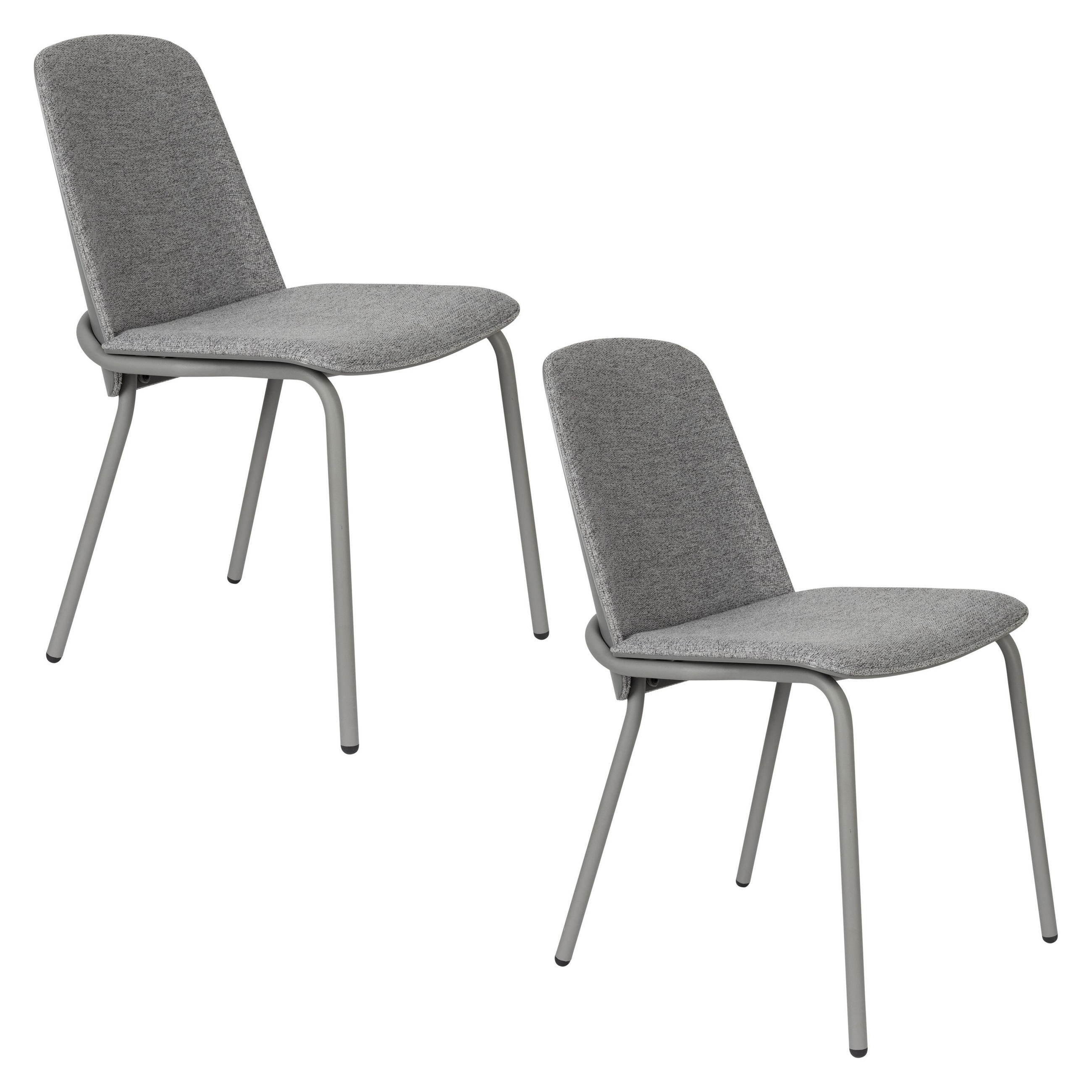 ESSZIMMERSTUHL Clip Grau - 2 er Set - Grau, Textil (51/81.5/48cm) - Zuiver